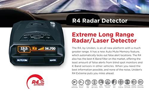 Uniden UNIDEN R4 Extreme Long-Range Laser/Radar Detector, Record Shattering Performance, Built-in GPS w/AUTO Mute Memory, Voice Alerts, Red Light & Speed Camera Alerts, Multi-Color OLED Display