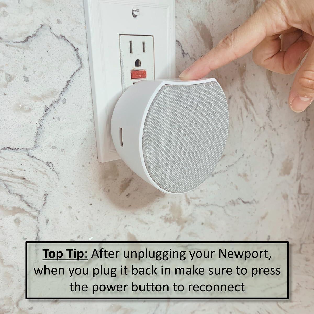 OC Acoustic OC Acoustic Newport Plug-in Outlet Speaker with Bluetooth 5.1 and Built-in USB Type-A Charging Port (Gray/White)