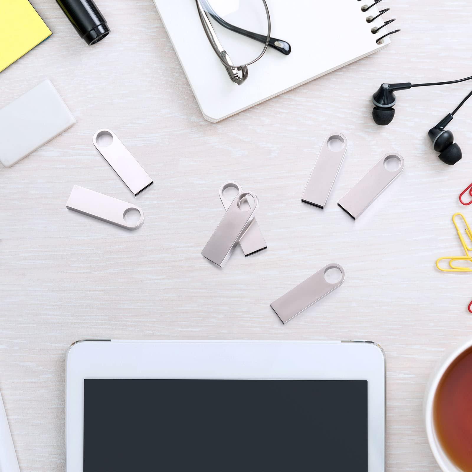 Fabbay 50 Packs 2.0 Flash USB Drives Bulk Waterproof Flash Thumb Drives Memory Pen Stick Small Mini Zinc Alloy Design for PC Computer Laptop Office School Data Storage Silver 128 MB