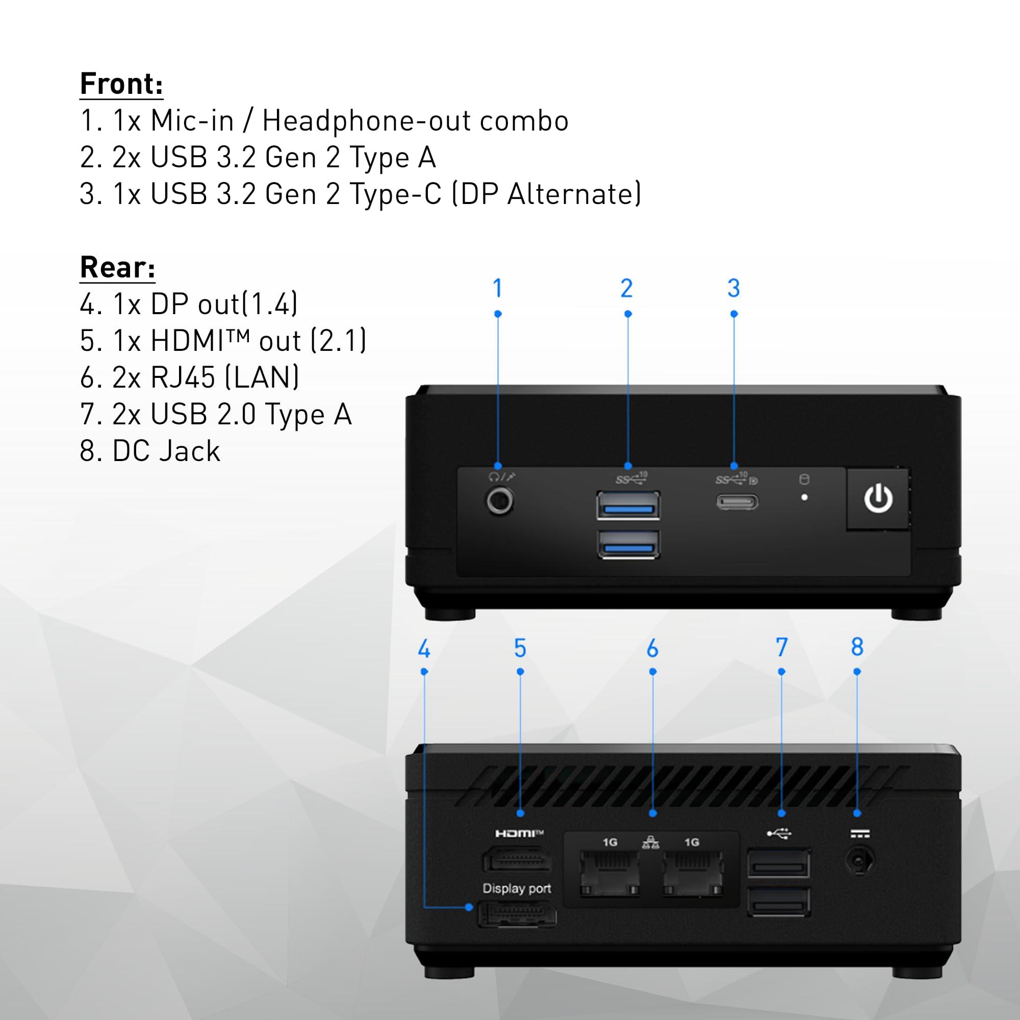 MSI MSI Cubi N ADL Mini PC: Intel Celeron N100, Wi-Fi, Thunderbolt Type C, Black, Non-OS/Barebone: ADL-020BUS
