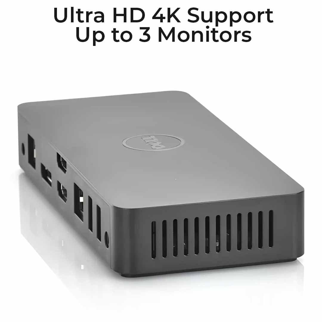 Crossery Dell D3100 Docking Station Bundle - Dual Monitor USB 3.0 Ultra HD/4K Support - Includes HDMI Cable, 65W Power Adapter, Ethernet Cable & Microfiber Cleaning Cloth (Renewed)
