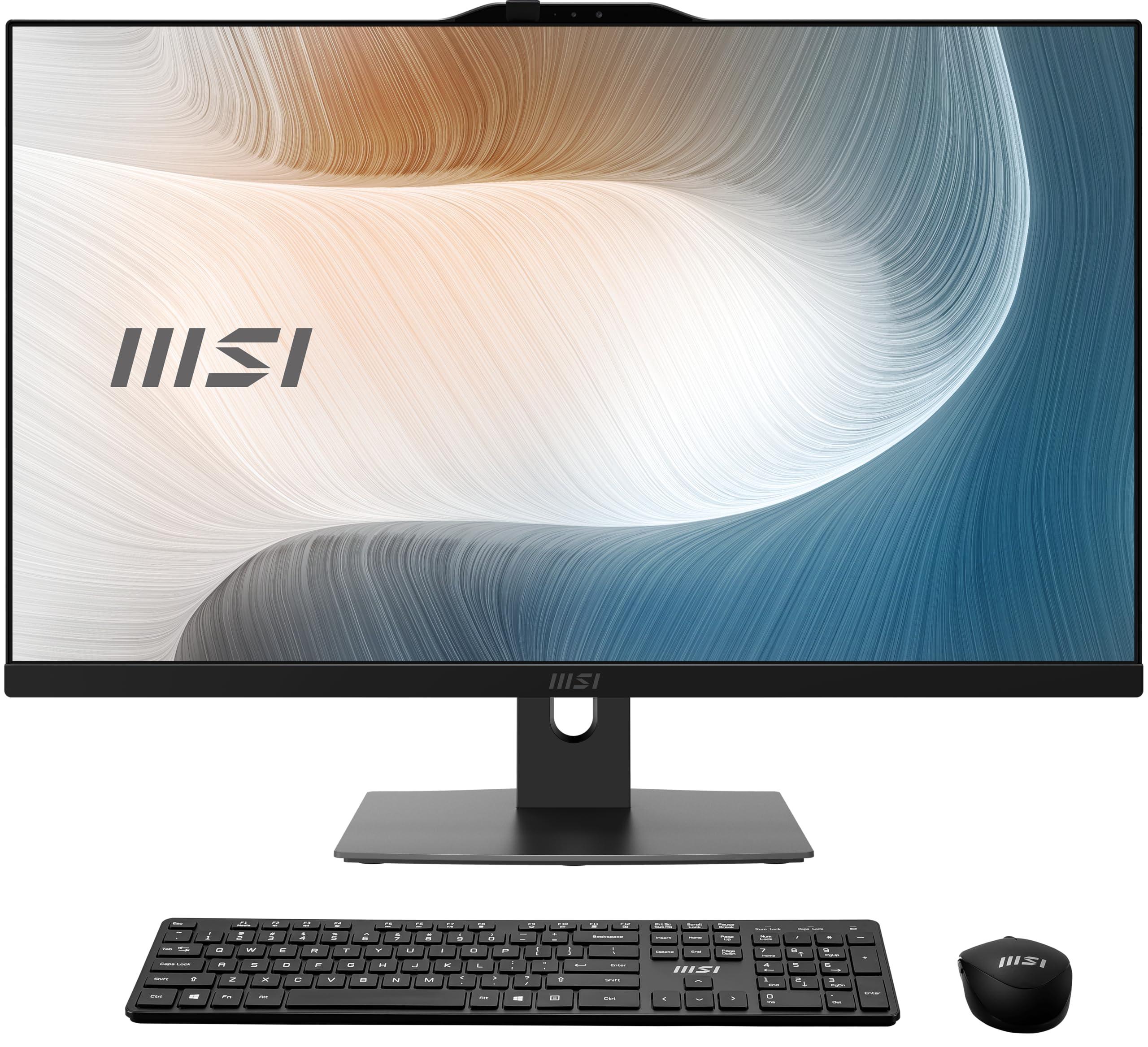 MSI MSI Modern AM272P AIO Desktop: 27\" FHD, Intel Core 7-150U, 32GB Memory, 1TB M.2 NVMe SSD, WiFi 6E, BT 5.3, Windows 11 Home: Black 1M-819US