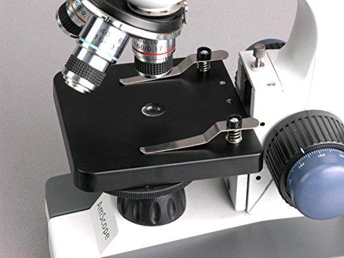 AmScope AmScope M150-MS Compound Monocular Microscope, WF10x Eyepiece, 40x-400x Magnification, LED Illumination, Brightfield, Single-Lens Condenser, Coarse and Fine Focus, Mechanical Stage, 110V