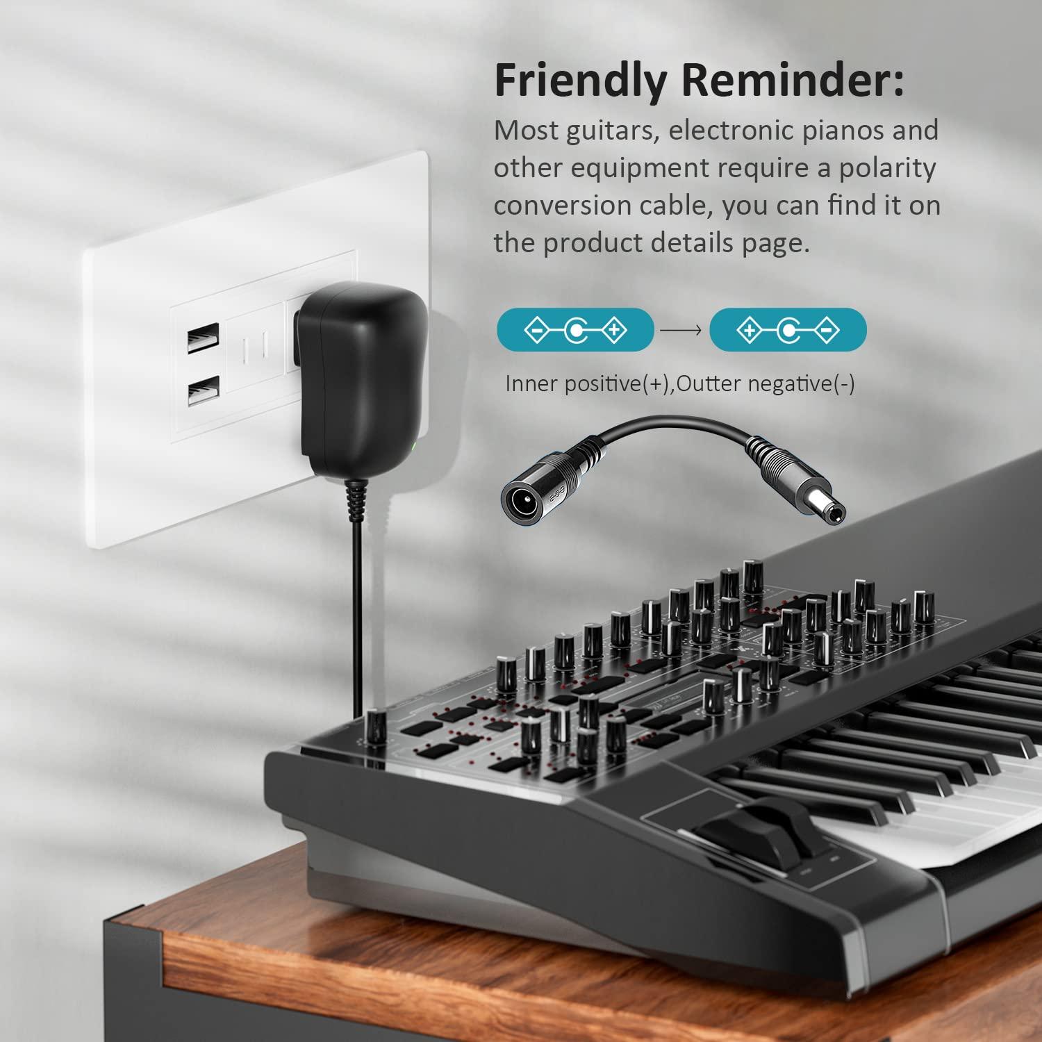 Basicvolt Basicvolt 12W Universal Power Supply 12V 9V 7.5V 6V 5V 4.5V 3V 1A AC to DC Adapter for Led Strip Router Speaker CCTV Camera Tablet Radio 3 to 12 Volts 1000mA Switching Power Supply with 8 Tips