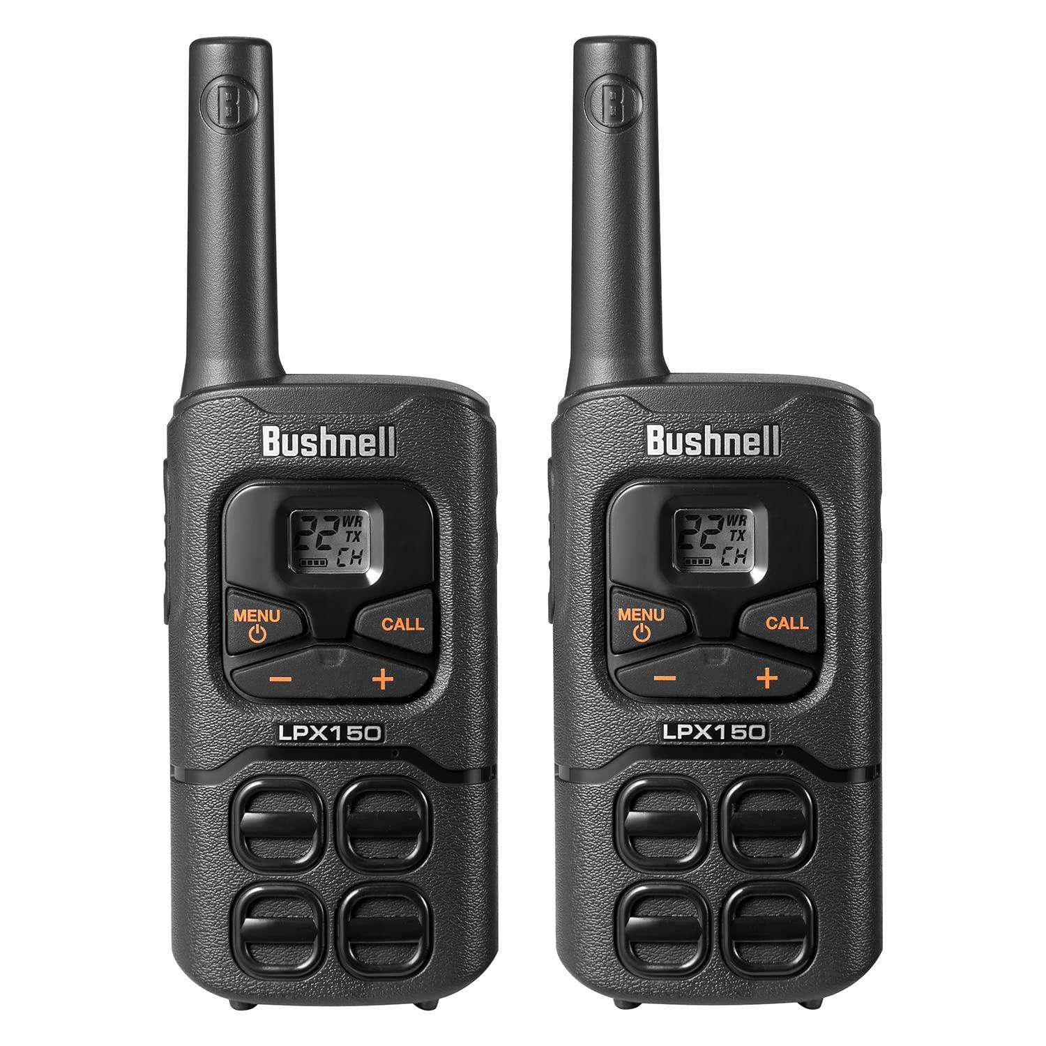 Bushnell Bushnell LPX150 Walkie Talkie Radio - Reliable Quality, Rugged Design, 0.5W Power for 20 Miles of Range, Two Way Radios Equipped for Wherever Life Takes You (2 Pack)
