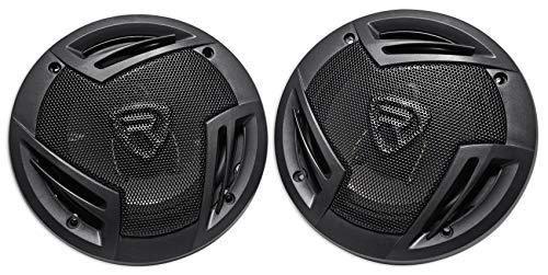 Rockville Rockville Pair RV6.3A 6.5\" 3-Way Car Speakers 750 Watts/140 Watts RMS CEA Rated Bundle with Pair MAC65B 6.5\" Black Aluminum Wakeboard Tower Speaker Pod Enclosures (2 Items)