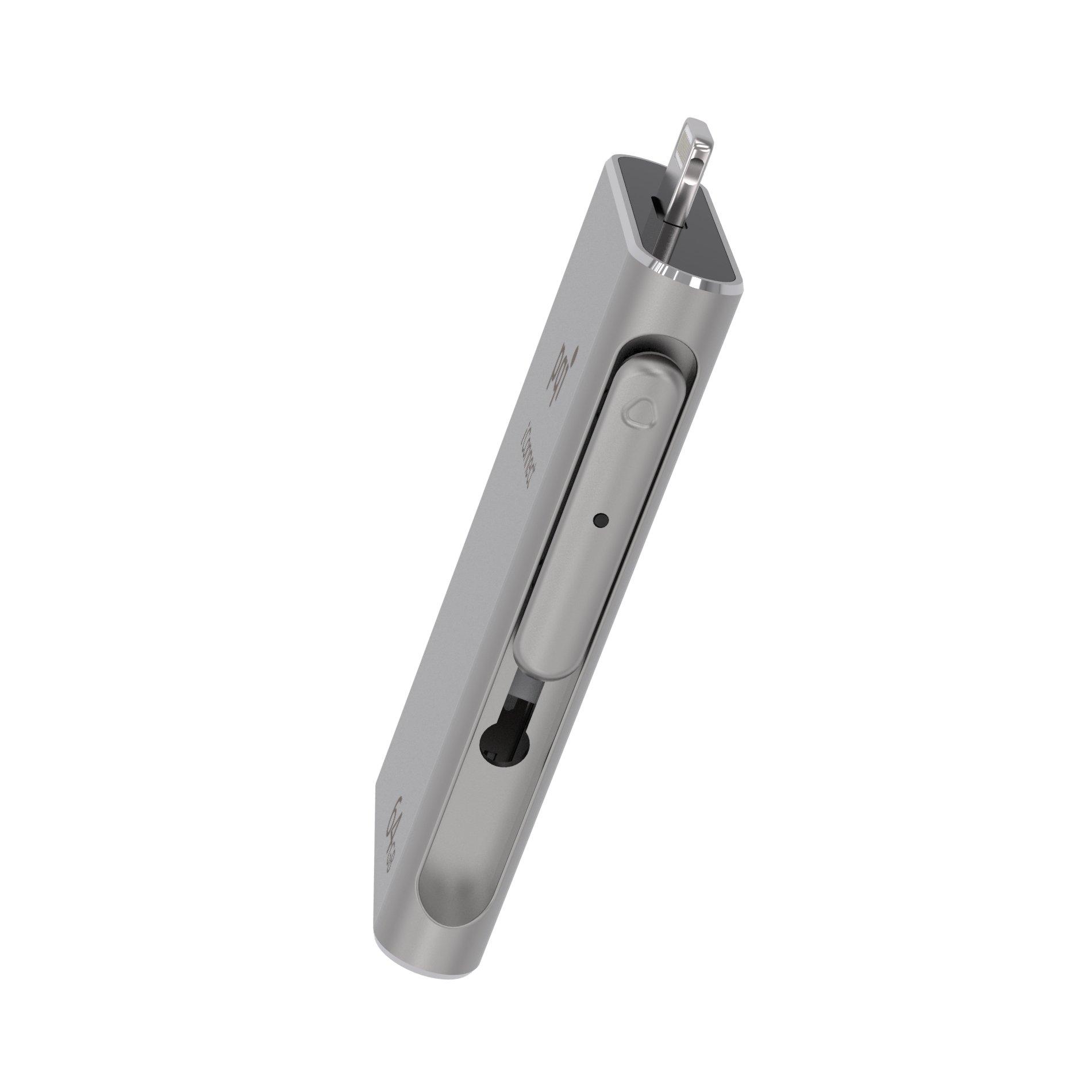 PQI [Apple Mfi] Iconnect 64 GB Mobile Flash Drive w/ Lightning Connector for iPhones, iPads, iPod Mac & PC USB 3.0 (Iron Gray)