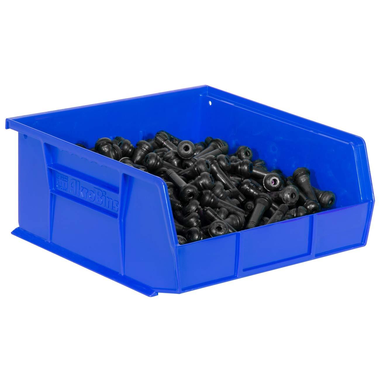 Akro-Mils Akro-Mils 30235 AkroBins Plastic Storage Bins, Space-Saving Stackable Bins, Garage Organization Bins, Pantry Organization, Craft Storage, 11-Inch x 11-Inch x 5-Inch, Blue, 6-Pack