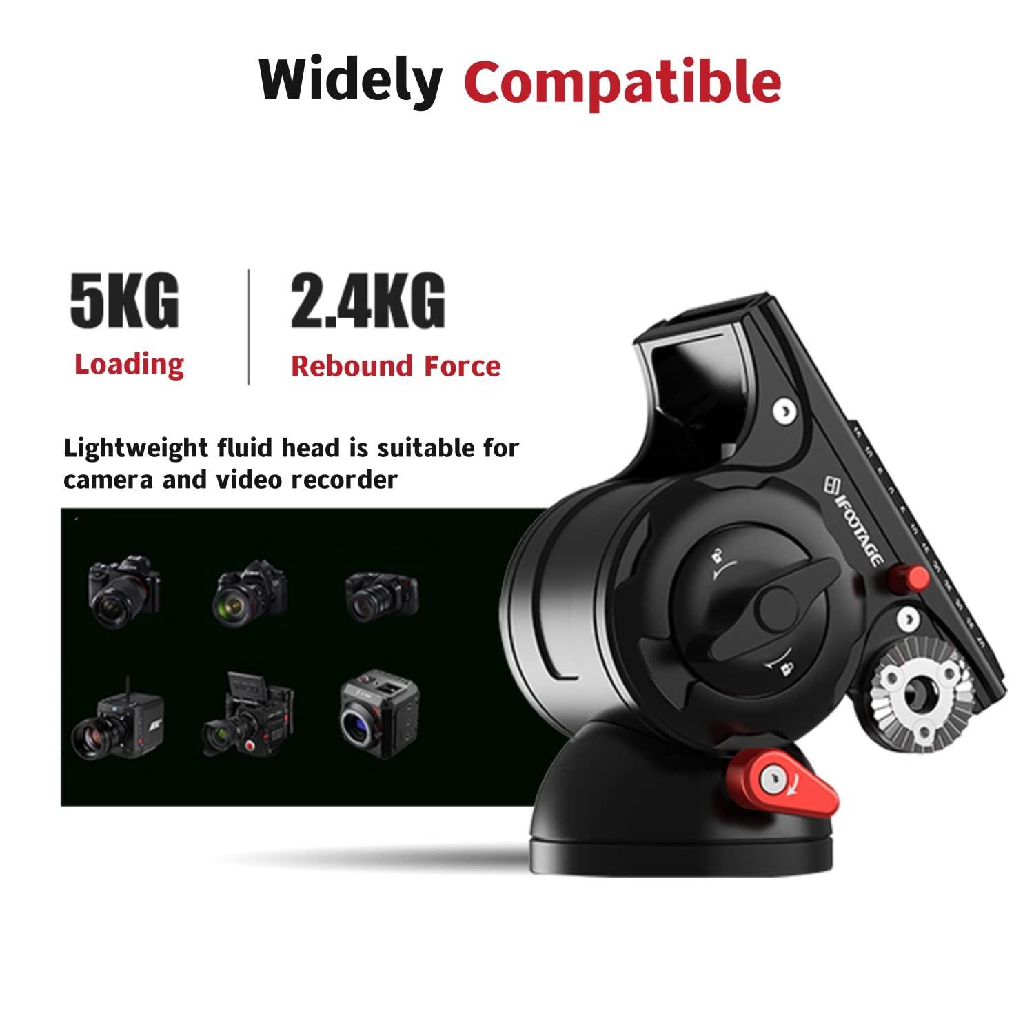 IFOOTAGE IFOOTAGE Gazelle TC7 Carbon Camera Tripod, Professional Video Tripod 3 Sections with Quick Release Handle,Komodo K5S Video Fluid Head for Professional Photographyand Video Production(Suit