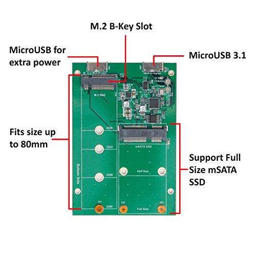 Syba Syba USB3.1 to M.2/mSATA SSD Adapter Components Other Green - SY-ADA50088