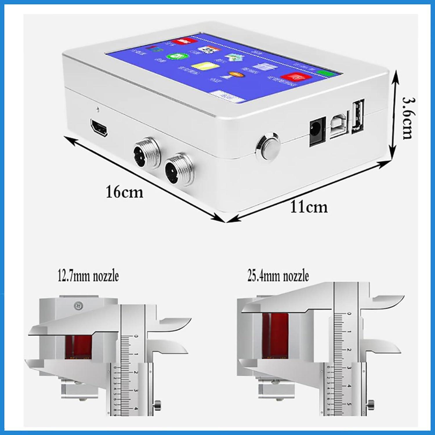 LZDOYY 12.7mm/25.4mm Automatic Inkjet Coding Machine for Production Line, 8 Languages, Intelligent Variable Data/Date/Logo/Barcode/Image Thermal Inkjet Printer,12.7mm-110V