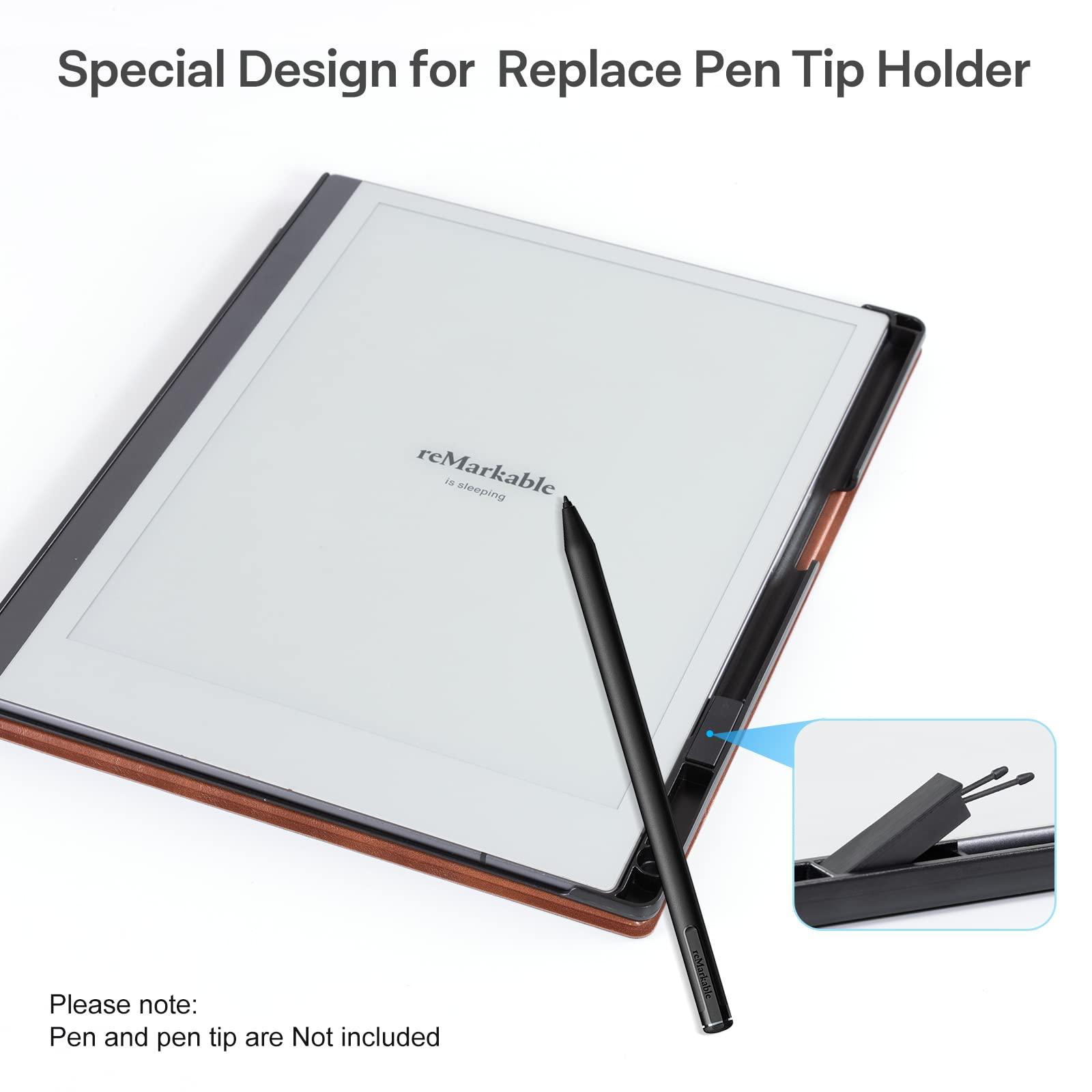 CoBak CoBak Case for Remarkable 2 Paper Tablet - Lightweight and Hard Back Shell Protective Book Folio Cover with Built-in Pen Holder - for 10.3\" 2020 Released (Brown)