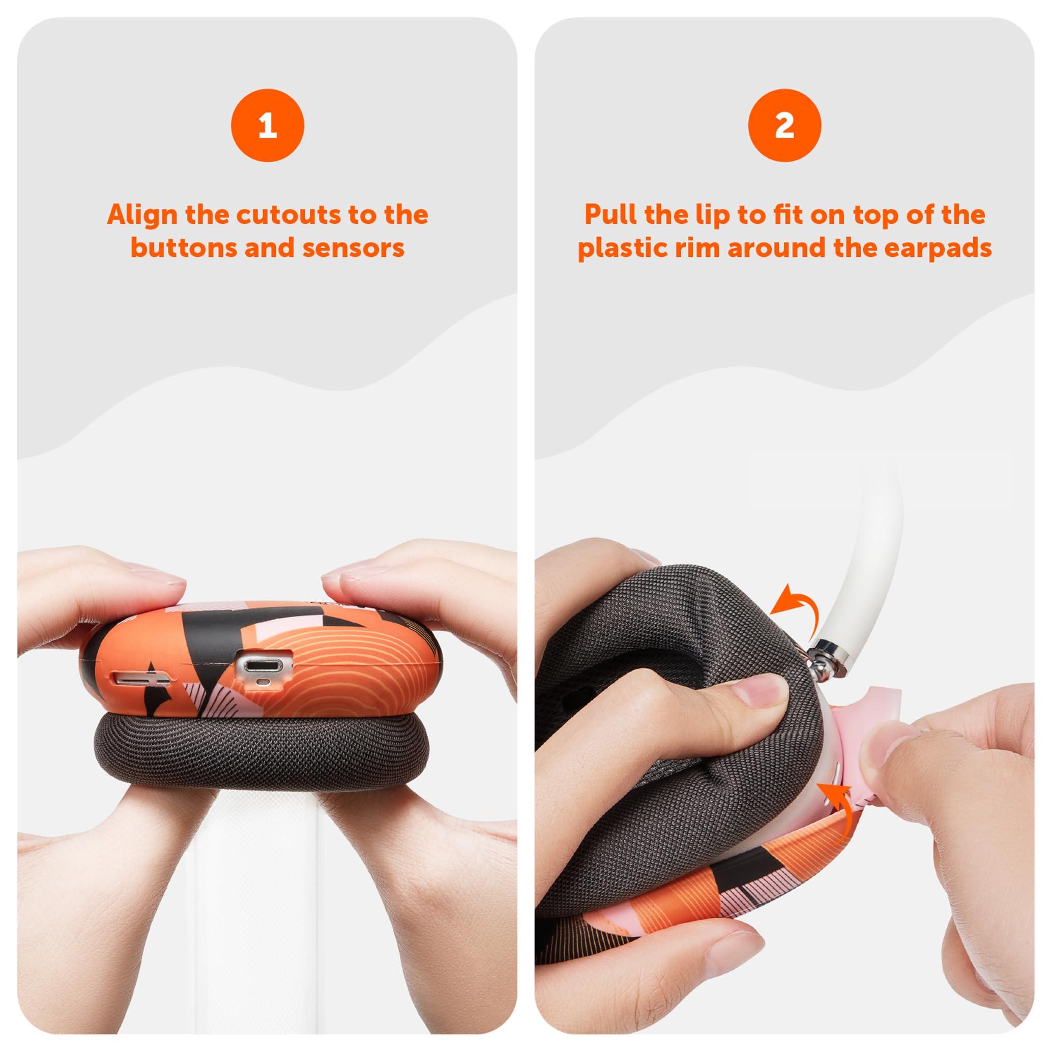 WC WC ShellZ Max - Protective Headphone Exterior Shell Covers for Airpods Max Made by Wicked Cushions | Made with Premium Silicone | Orange Prism