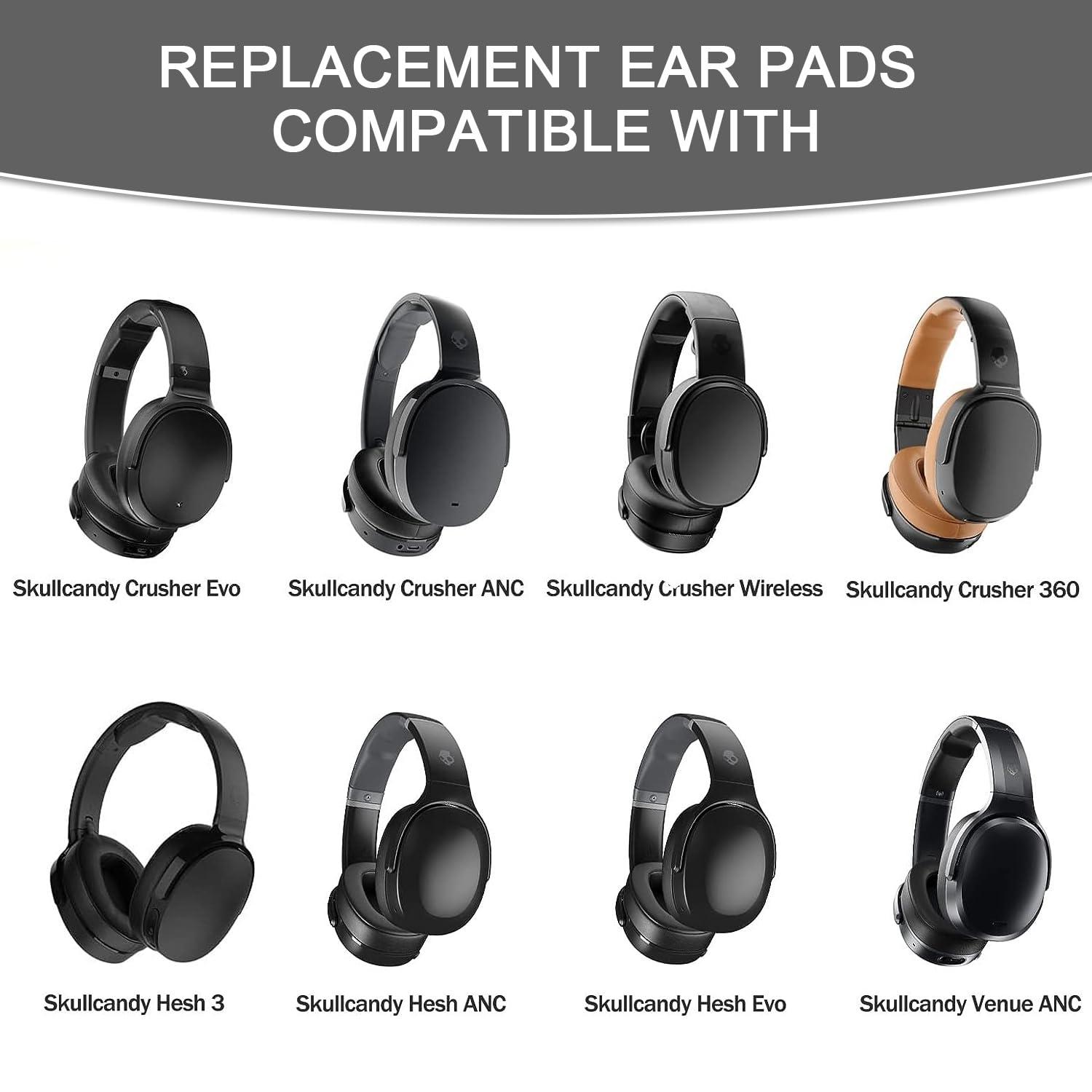 Niukeke Replacement Ear Pads for Skullcandy Crusher Wireless/Evo/ANC Hesh 3/EVO/ANC, Headphones Earpad Cushions, Headset Ear Covers Also Fit Skullcandy Venue Wireless Headphones