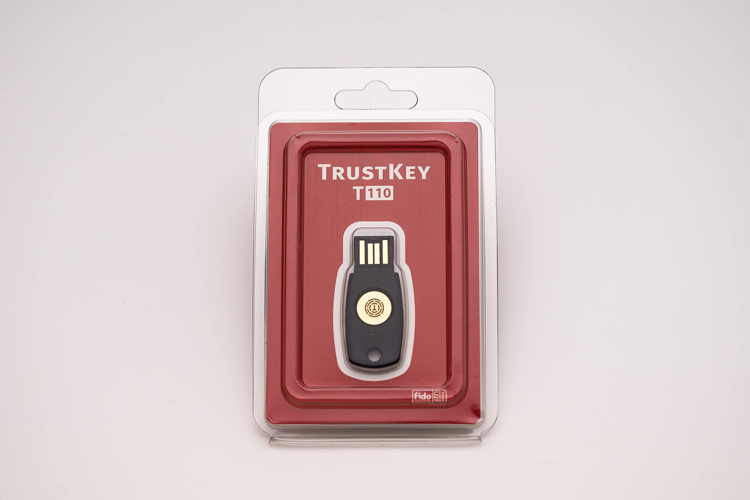 Trustkey FIDO2 U2F Security Key Passkey Two-Factor Authentication (2FA) USB Key PIN+Touch (Non-Biometric) USB-A Type TrustKey T110
