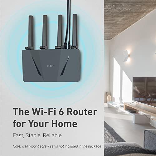 GL.iNet GL.iNet GL-AX1800(Flint) WiFi 6 Router -Dual Band Gigabit Wireless Internet Router | 5 x 1G Ethernet Ports | Up to 120 Devices | OpenVpn&WireGuard