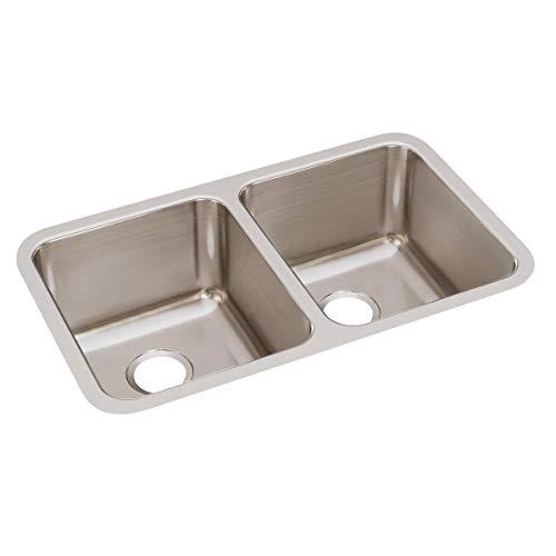 Elkay Elkay Lustertone ELUH311810 Equal Double Bowl Undermount Stainless Steel Kitchen Sink