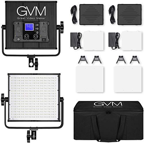 GVM Great Video Maker GVM 50RS RGB LED Video Light, 50W Video Lighting Kit with APP Control, 360°Full Color Led Panel Light for Gaming, Streaming, Youtube, Webex, Broadcasting, Web Conference, Aluminum Alloy Shell, CRI 97