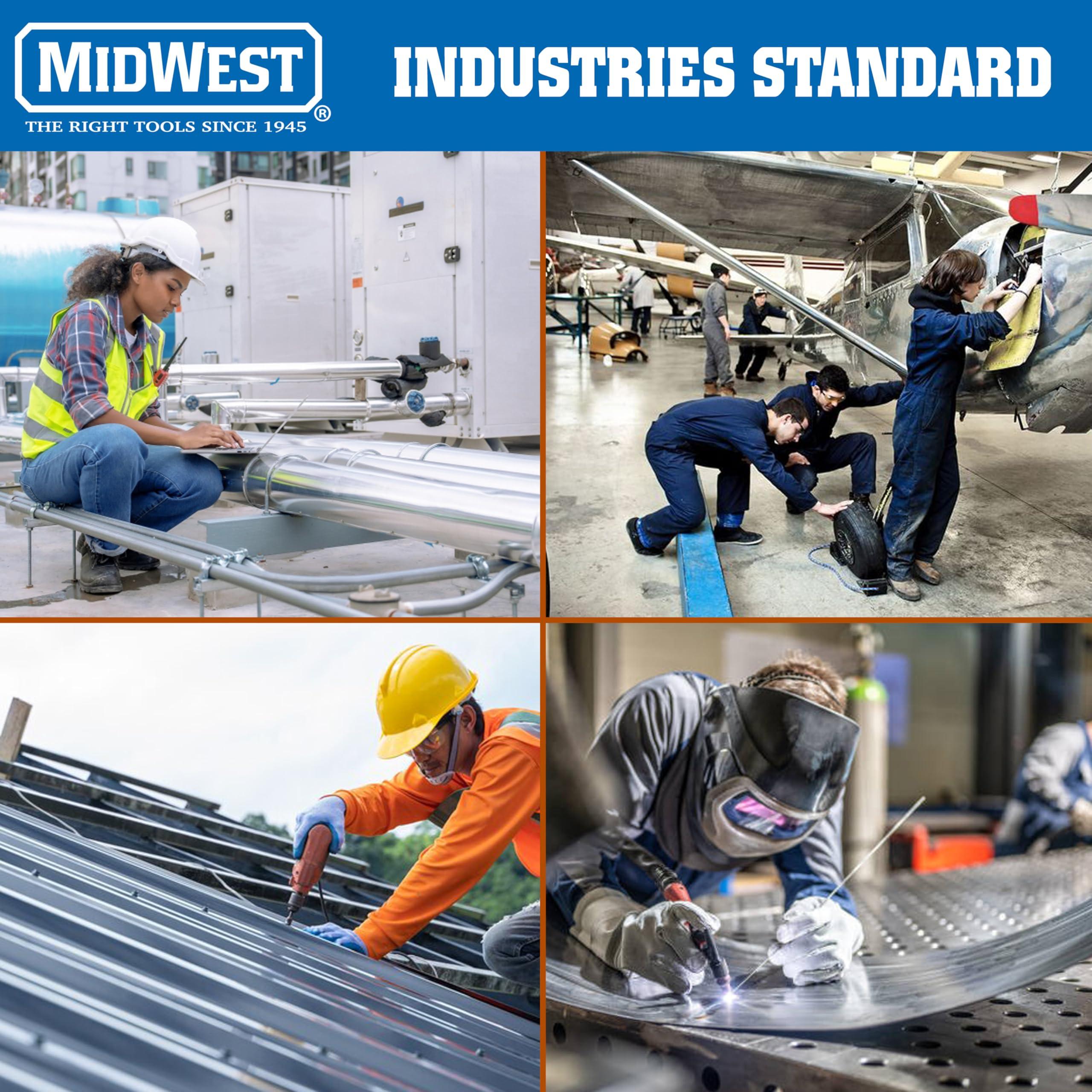 Midwest Snips MIDWEST Aviation Snip Set - Left and Right Cut Offset Tin Cutting Shears with Forged Blade & KUSH'N-POWER Comfort Grips - MWT-6510C