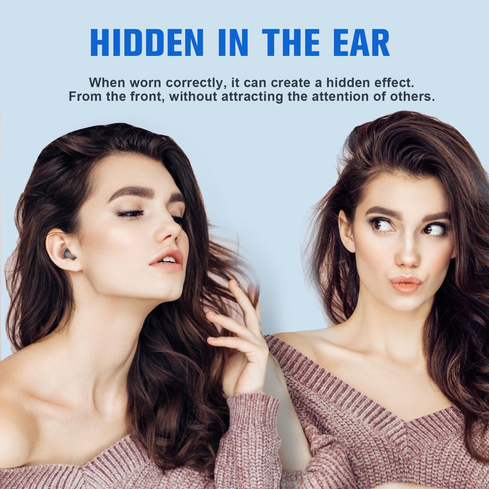 Loluka Invisible Smallest Mini Earbuds Wireless Bluetooth Ear Buds for Small Ears Canals, Discreet Low Profile Spy Earpiece Wireless Tiny Micro Hidden Earbuds with Microphone Small Headphones for Work-Black