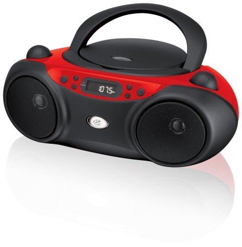 GPX GPX Portable CD Boombox with AM/FM Radio (Red/Black) and Portable AM/FM Radio with Digital Clock (Black)