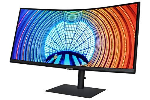 SAMSUNG SAMSUNG 34” S65UA Series Computer Monitor, Ultrawide QHD Screen, HDR10, 100Hz, Curved, USB- C, Adjustable Stand, Intelligent Eye Care, LS34A650UXNXGO, Black