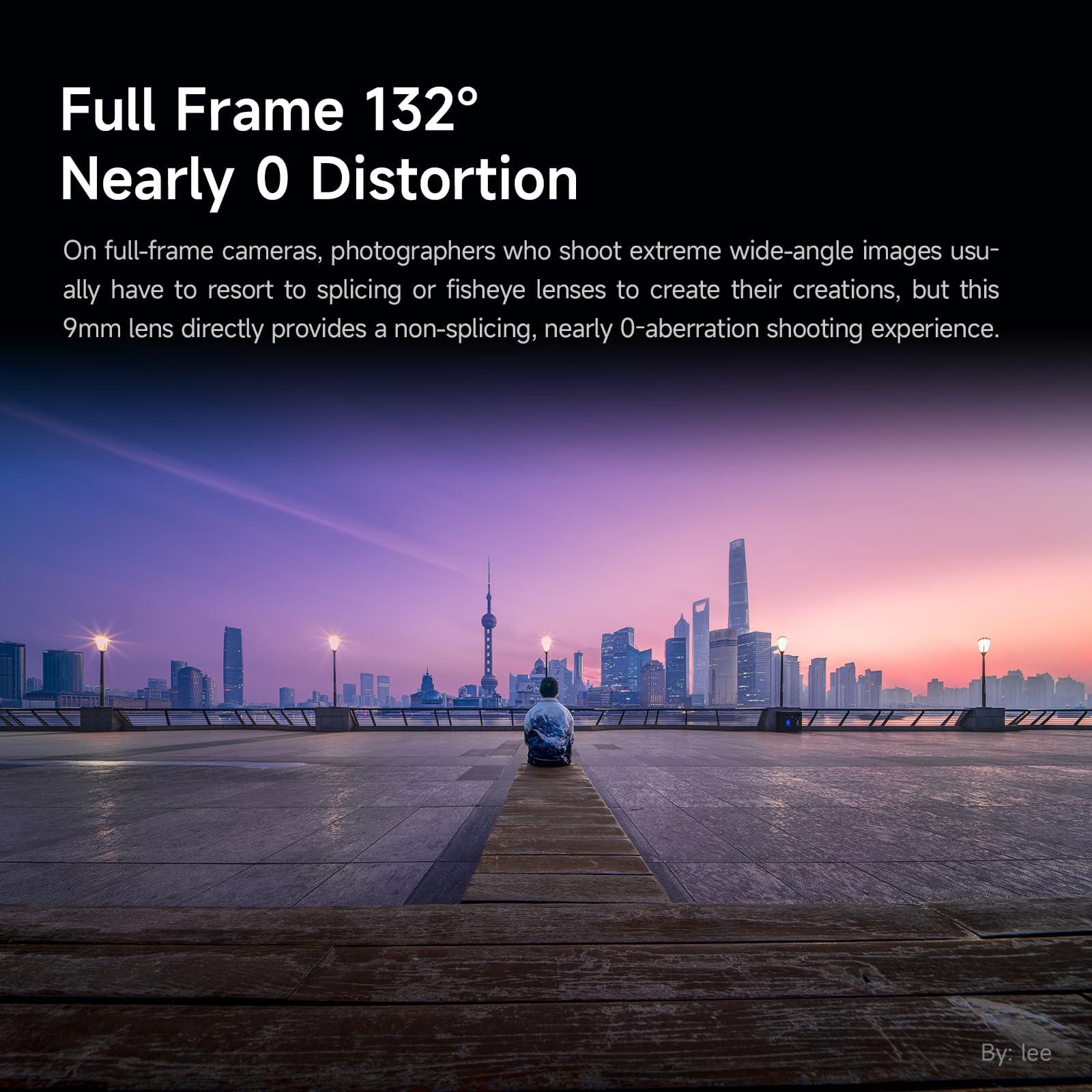 brightin star Brightin Star 9mm F5.6 Lens for Sony E-Mount, Full Frame 132 Ultra Wide Angle Manual Focus Prime Mirrorless Camera Lens for A7 III A7R IV A7C A7S III A1 A7 IV A6600 ZV-E10 ZV-1 A9 II