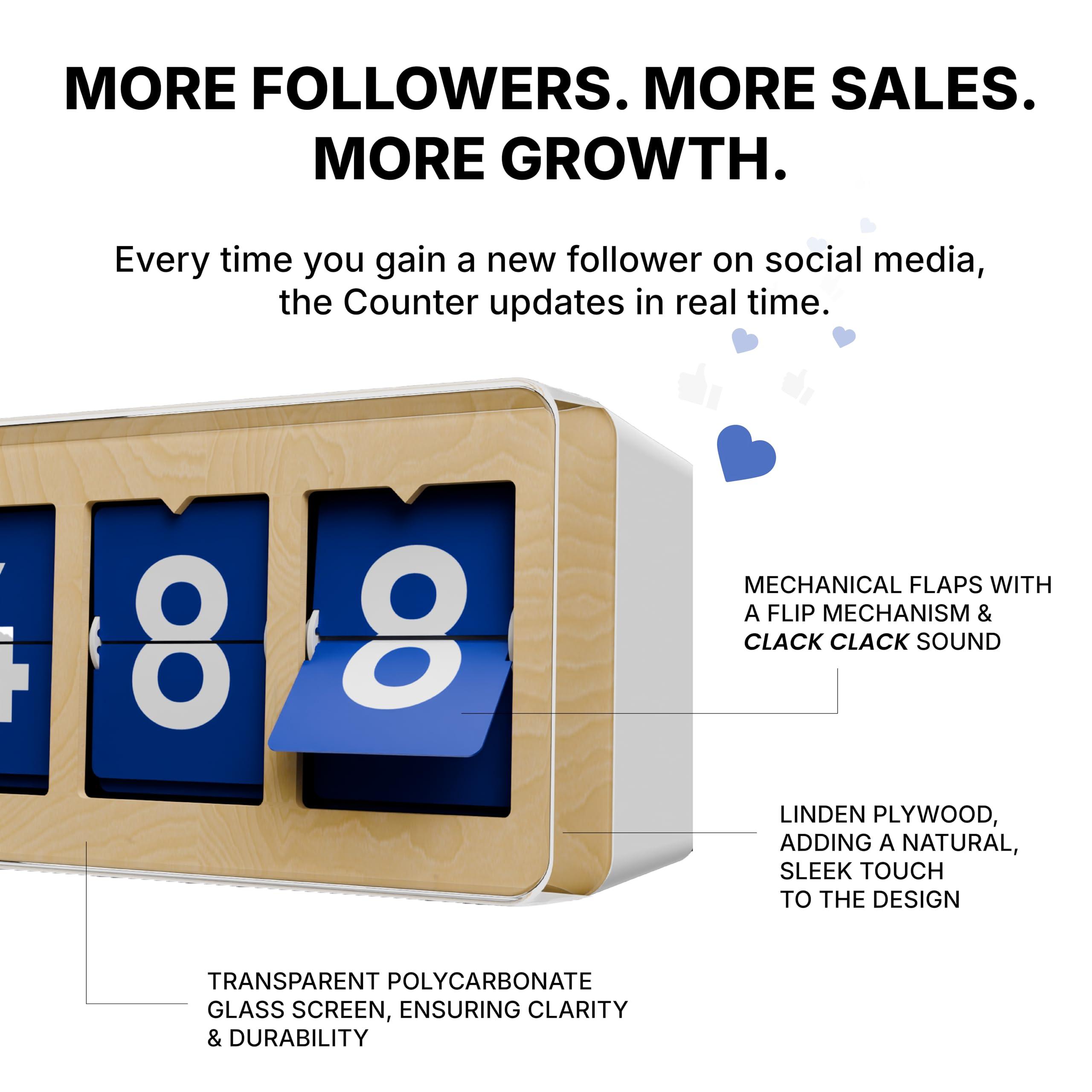 Smiirl Smiirl - Instagram Follower Counter - Physical Device Connected to Your Business Social Networks in Real Time - Interactive Display - Awareness and Loyalty Booster - Wi-Fi & Hotspot (Blue, 7 Digits)