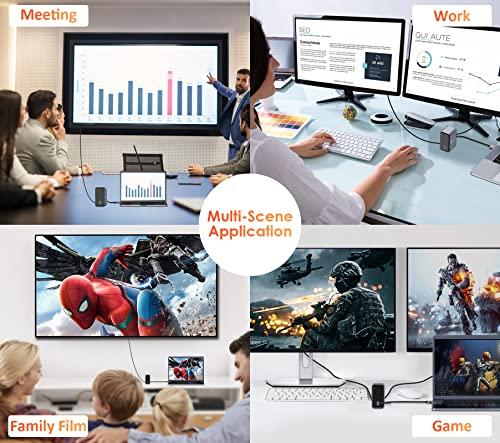 TOBENONE USB C Docking Station Dual Monitor for MacBook Pro, 15 in 2 USB C Laptop Docking Station Dual Monitor HDMI for MacBook Pro/Air with 2 4K HDMI Display, 6 USB A,USB C, SD&Micro SD,LAN, 87W PD 3.0