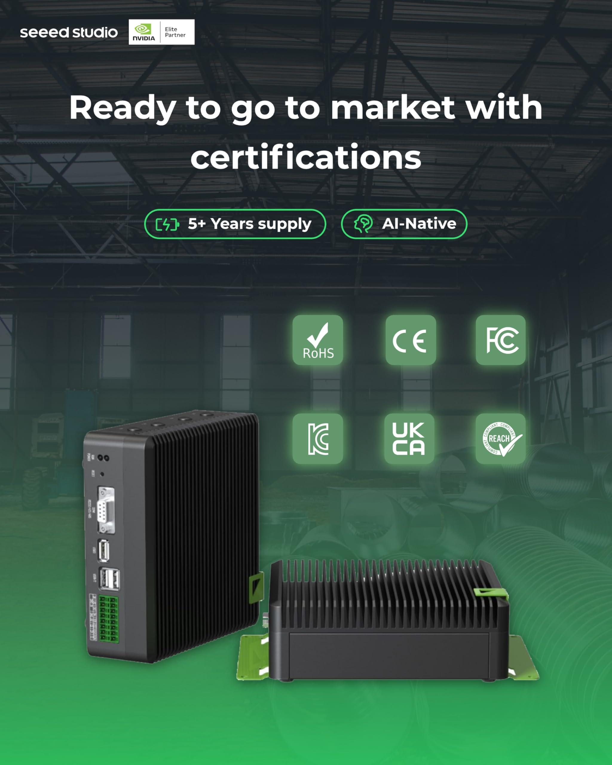 seeed studio seeed studio reComputer Industrial J4011- Fanless Edge AI Device with Jetson Orin NX 8GB Module