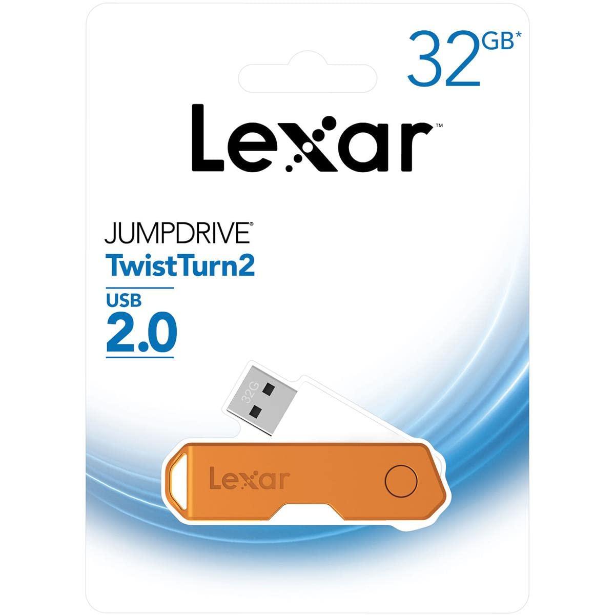 Lexar Lexar JumpDrive TwistTurn2 32GB USB 2.0 Flash Drive, Orange (LJDTT2-32GABNAOG)