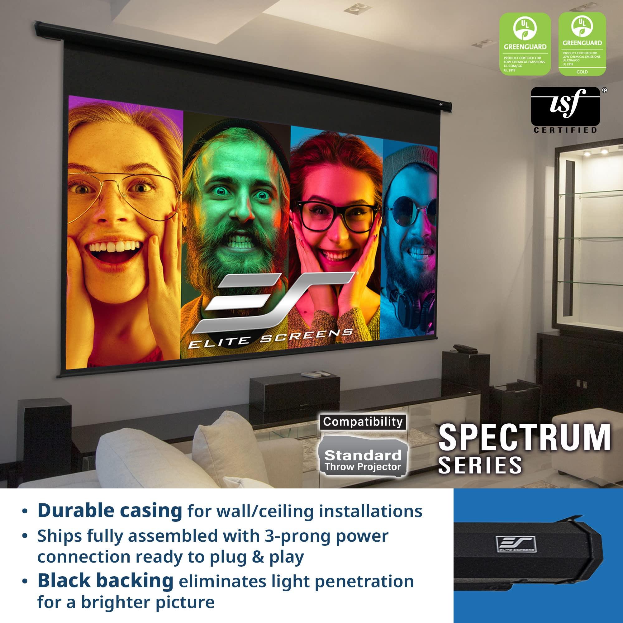 Elite Screens Elite Screens Spectrum RC 1 Remote KIT, 100-INCH Diag 4:3, Motorized Projection Screen Movie Home Theater 4K/8K Ultra HD Ready, ELECTRIC100V2