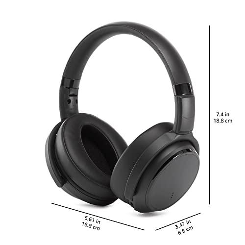 AmazonCommercial AmazonCommercial Over Ear Wireless Noise Cancelling Bluetooth Commuter Headphones, Black