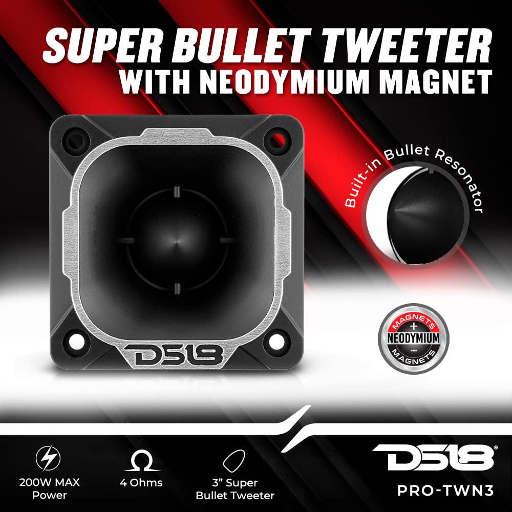 DS18 DS18 PRO-TWN3 PRO 2.5 Inches High Compression Neodymium Tweeter 200 Watts 1" Voice Coil (1 Speaker)