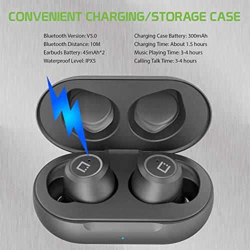 Works for Samsung Galaxy S5 Developer Edition by C Wireless V5 Bluetooth Earbuds Compatible with Samsung Galaxy S5 Developer Edition with Charging case for in Ear Headphones. (V5.0 Black)