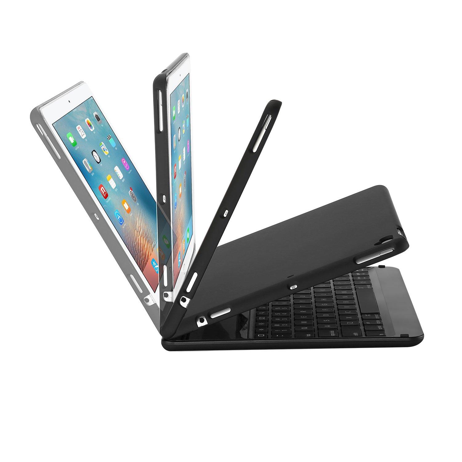 ProCase ProCase Keyboard Case for iPad 9.7 2018/2017 (Old Model), 360 Degree Rotation Swivel Cover Case with Wireless Keyboard for iPad 9.7 Inch 6th / 5th Gen/iPad Pro 9.7 2016, iPad Air 2/iPad Air 1-Black