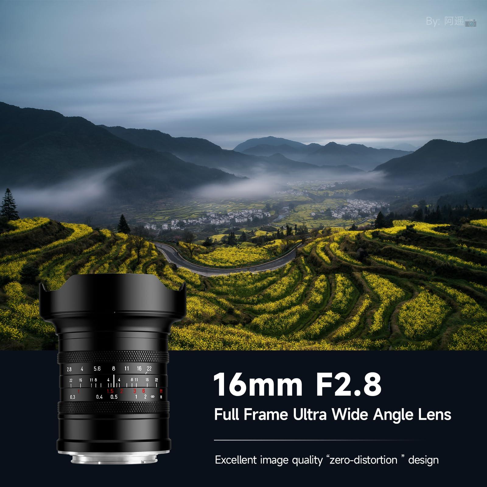 brightin star Brightin Star 16mm F2.8 Full Frame Ultral Wide Angle Manual Focus Mirrorless Camera Lens (Fit for L-Mount)