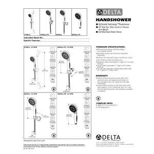 DELTA FAUCET Delta Faucet 54445-SS-PK H2Okinetic 5-Setting Shower Mount Handshower, Stainless