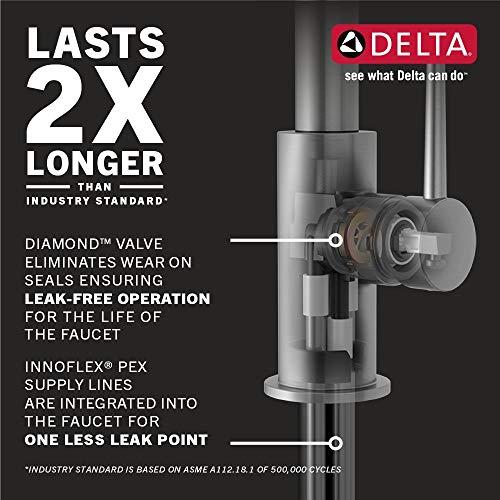 DELTA FAUCET Delta Faucet Trinsic Pro Commercial Style Kitchen Faucet, Touch Kitchen Faucets with Pull Down Sprayer, Kitchen Sink Faucet, Touch Faucet, Delta Touch2O Technology, Arctic Stainless 9659T-AR-DST