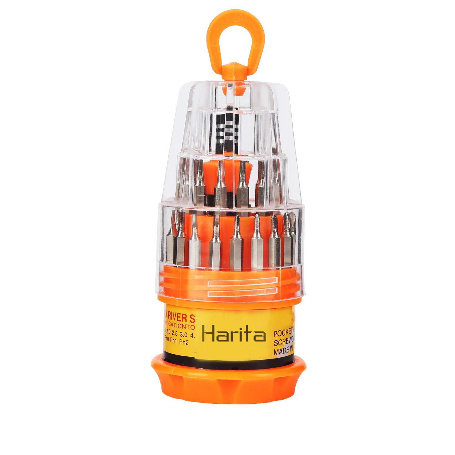 Harita 31 in 1 Magnetic Screwdriver Set with Non-Slip Handle, Small Screwdrivers Repair Tool Kit for iPhone, iPad, Computer, Watch, Glasses, Camera, Electronic