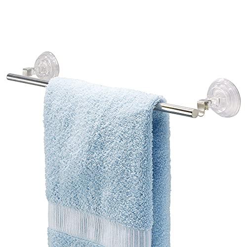 iDesign iDesign Reo Metal Power Lock Suction Towel Bar Rack for Bathroom, Kitchen Use, 1.75" x 17.5" x 3.25"