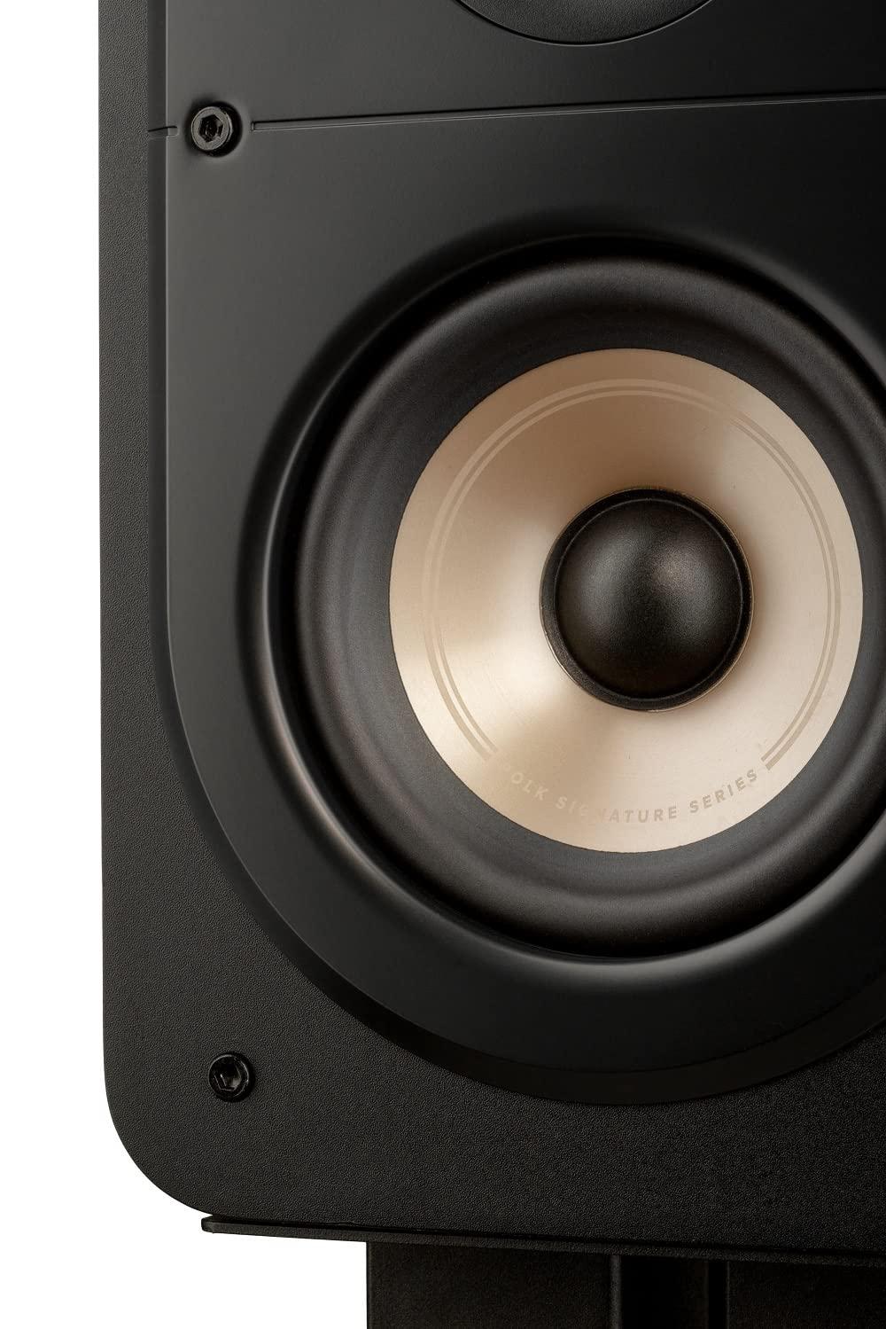 Polk Audio Polk Signature Elite ES15 Bookshelf Speaker - Hi-Res Audio Certified, Dolby Atmos & DTS:X Compatible, 1\" Tweeter & 5.25\" Woofer, Power Port Technology for Effortless Bass (Pair, Stunning Black)