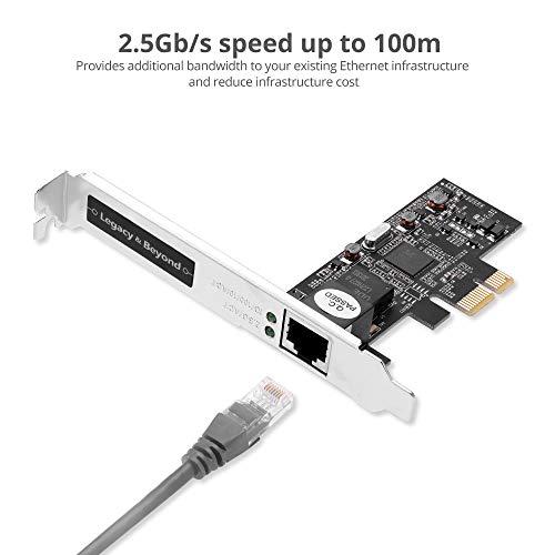 SIIG SIIG Single 2.5G 4-Speed Multi-Gigabit Ethernet PCIe Network Card, PCIe 2.0 x1 to RJ-45, 2.5GBASE-T, NBASE-T, 2500/1000/100/10Mbps, Realtek RTL8125 Chipset, Dual-Profile Brackets (LB-GE0611-S1)