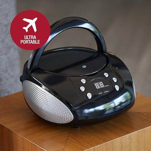 GPX GPX, Inc. Portable Top-Loading CD Boombox with AM/FM Radio and 3.5mm Line In for MP3 Device - Black, Single