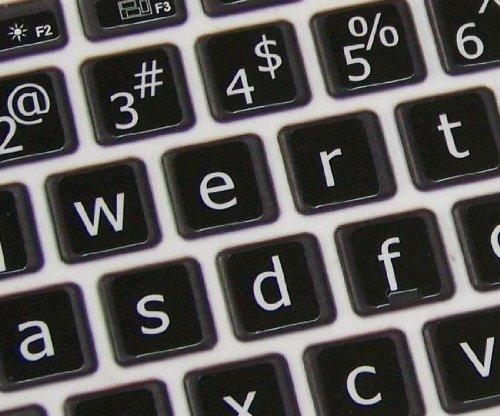 4Keyboard MAC ENGLISH LARGE LETTERING (LOWER CASE) KEYBOARD STICKER ON BLACK BACKGROUND FOR DESKTOP, LAPTOP AND NOTEBOOK