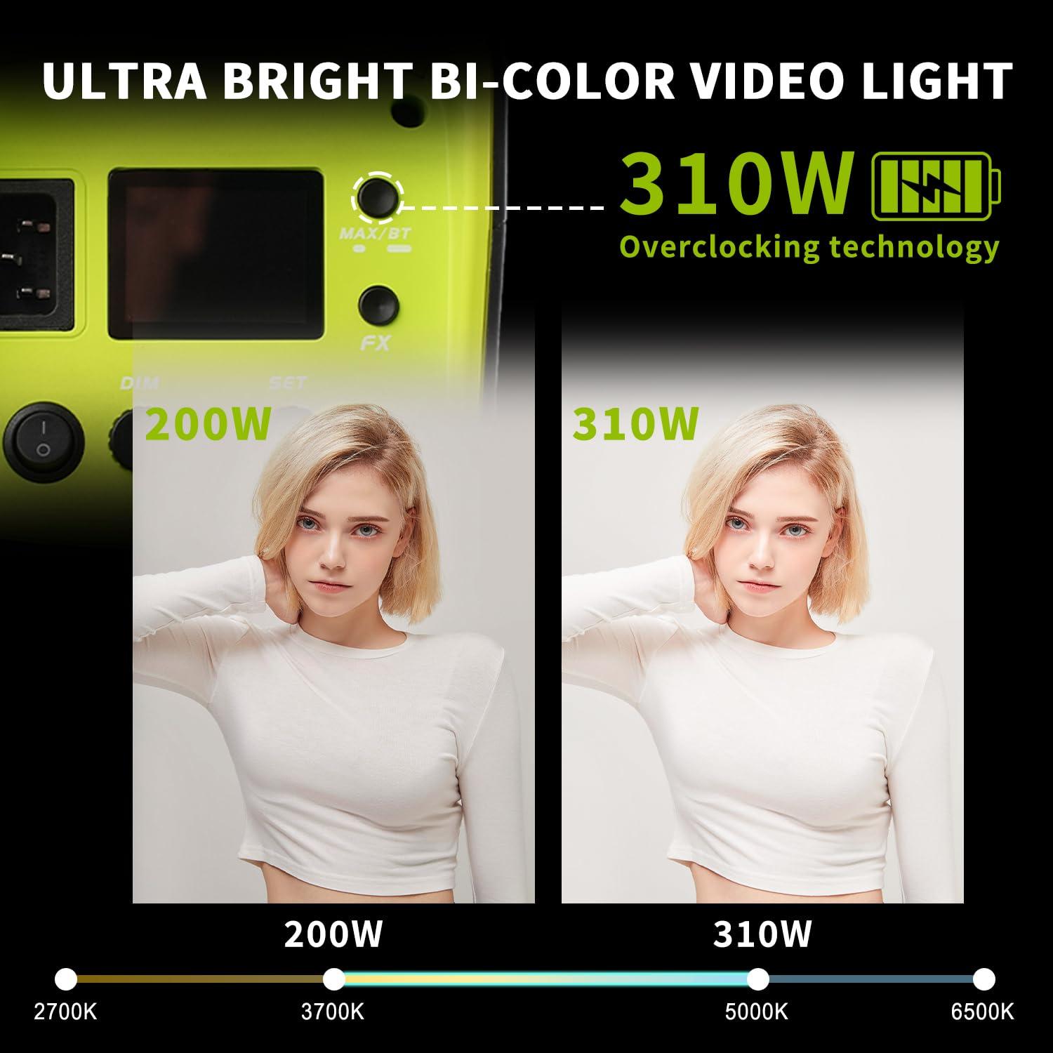 suncrafter SUNCRAFTER COB Video Light Bowen Mount, 300C 300W RGBACL 1,400K to 20,000K, 200B 310W Bi-Color 2,700K to 6,500K