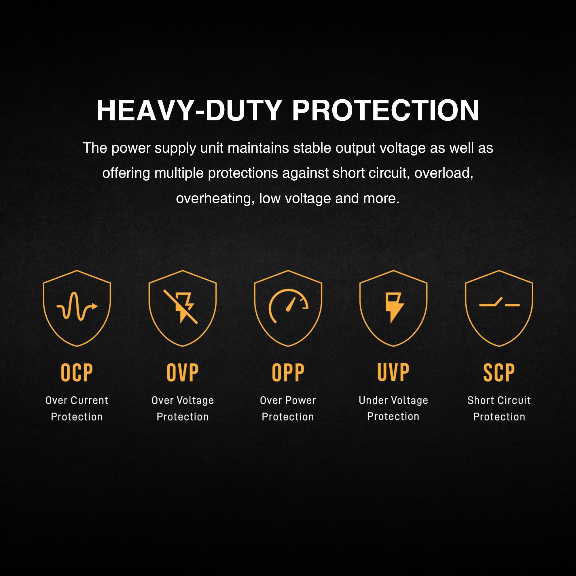 GAMDIAS GAMDIAS 550W Gaming PC PSU, 80 Plus ATX Bronze 12V Power Supply for PC Computers with Active PFC, Helios M1-550B