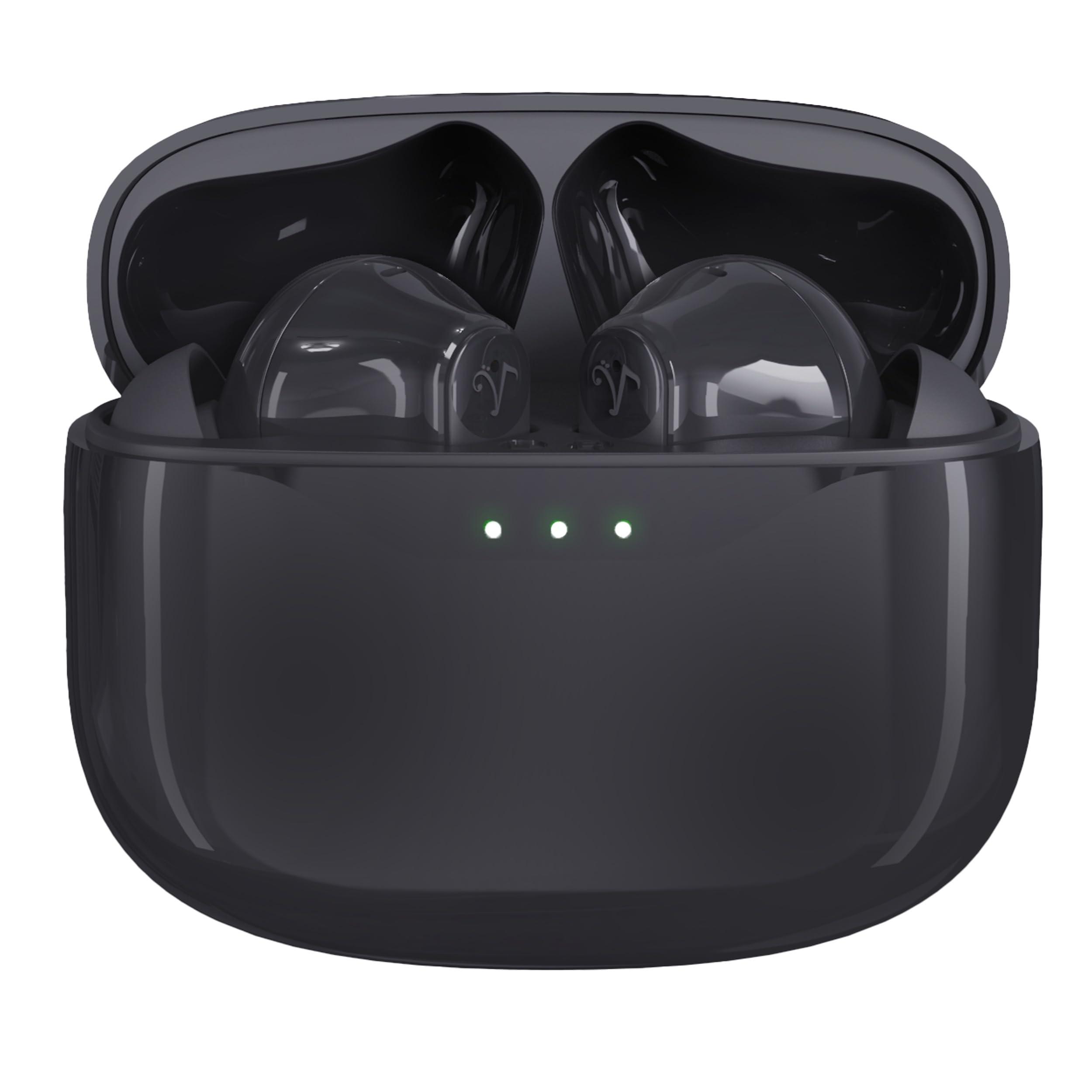 Visual Land Visual Land Soundwave A1 Plus (2025 Edition) Active Noise Cancelling Earbuds, 6 Mics, 48H Total Playtime, 15 Mins = 6 Hours Playtime - Black