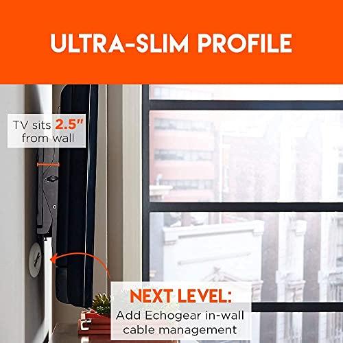 ECHOGEAR ECHOGEAR Low Profile Tilting TV Wall Mount & On-Wall Surge Protector with 6 Pivoting Outlets - for TVs 32-70" - 1080 Joules of Surge Protection