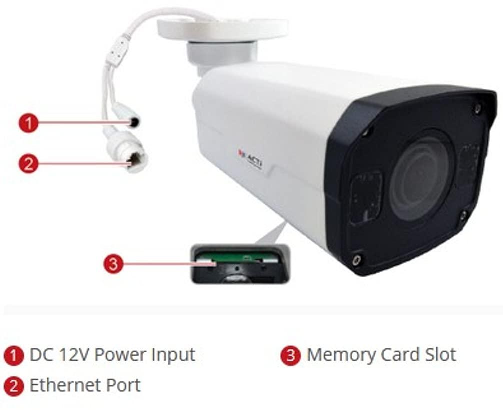 ACTi ACTi Z42 4MP Zoom Bullet with D/N, Adaptive IR, Superior WDR, SLLS, 4.3X Zoom Lens, f2.8-12mm (HOV:91-27), Auto Focus, H.265/H.264, 2D+3D DNR, MicroSDHC/MicroSDXC, PoE/DC12V, IP67, IK10